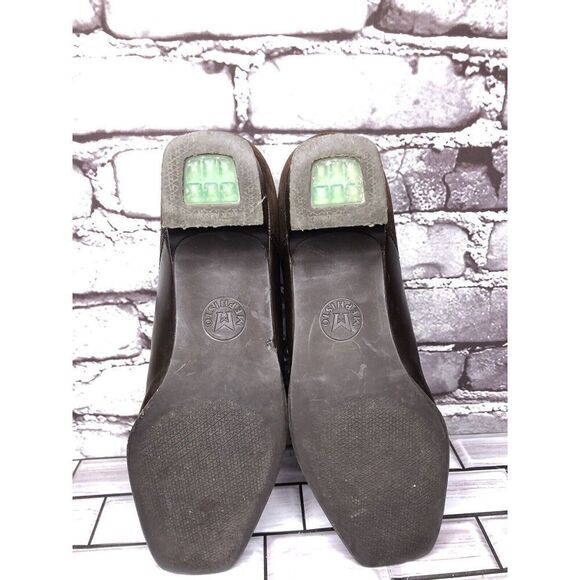 Mephisto Brown Suede Leather Square Toe Split Toe Loafers Heel Shoes Women Sz 9M - Picture 6 of 16
